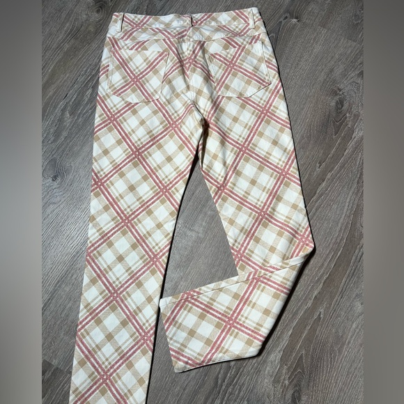 J. McLaughlin Lexi Midrise Pink‎ Plaid Pants- 4 - Picture 6 of 9